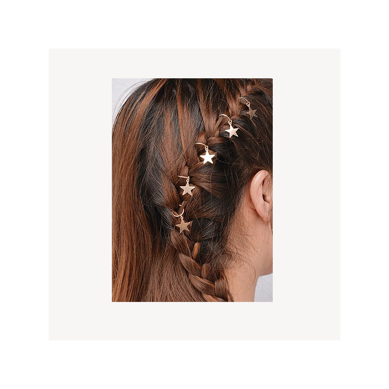 Bifull Anneaux Décoratifs avec Étoiles pour les Cheveux