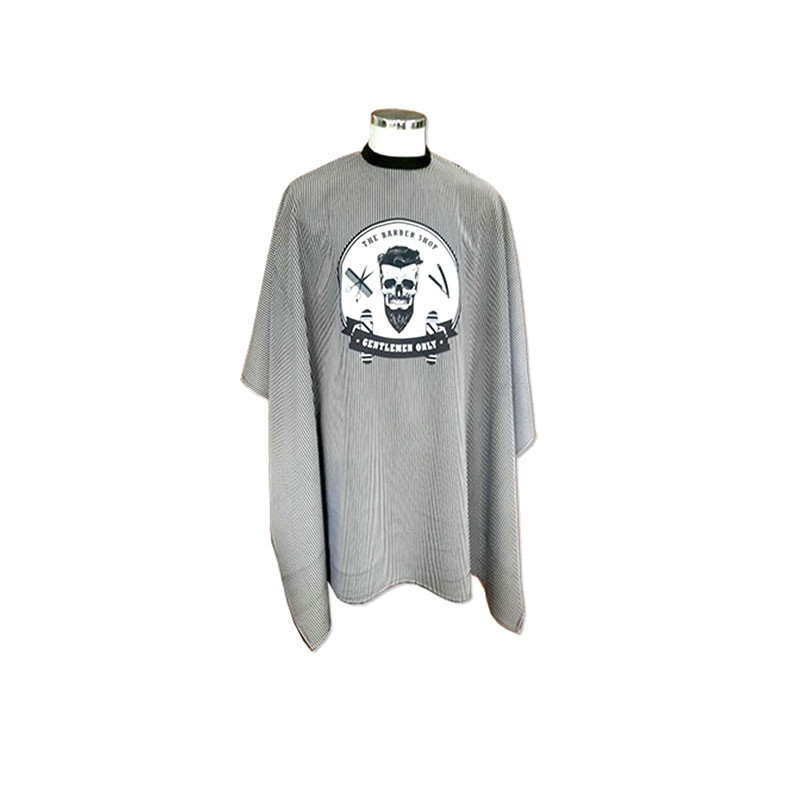 Bifull Mantella da Barbiere Teschio a Strisce e con Stampa di Teschi 1.50x1.50m