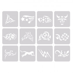 Bifull Kit Tatuaggio Capelli 12 Modelli