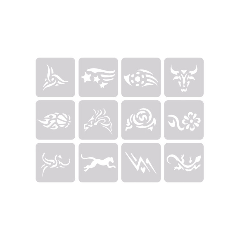 Bifull Zestaw do Tatuaży Włosów 12 Modeli