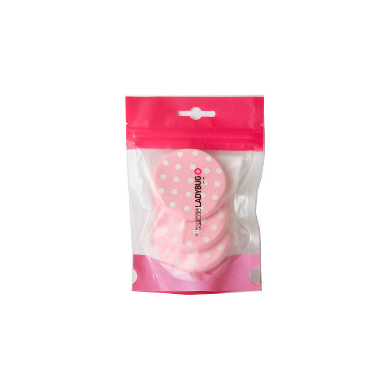 Bifull Ladybug Zestaw 3 Gąbki do makijażu 6cm