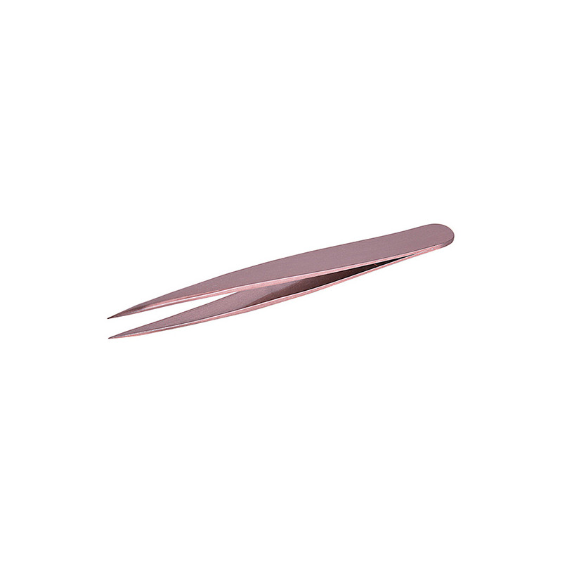 Bifull Pink Bronze Ergonomic Tweezers Fine Tip 9.5cm
