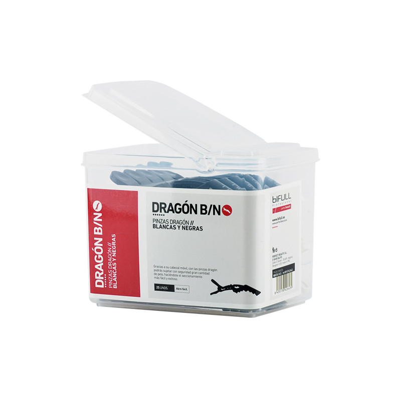 Bifull Clip Drago Confezione 25 pz (10 Bianchi, 15 Neri)