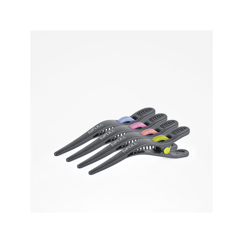 Bifull Black Separation Tweezers with Color Details 10cm (Pack of 4 Units)