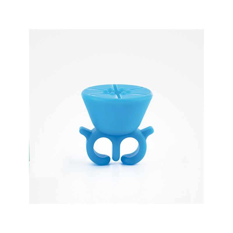 Bifull Topfinger Bleu Anneau Support Émail