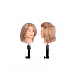 Bifull Tête Mannequin Blond Clair 35-40cm 100% Cheveux Humains Fille Blond Clair 40