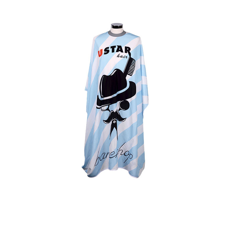 Bifull Tablier de Coupe Soie Col en Silicone Bleu Moustache Bleu