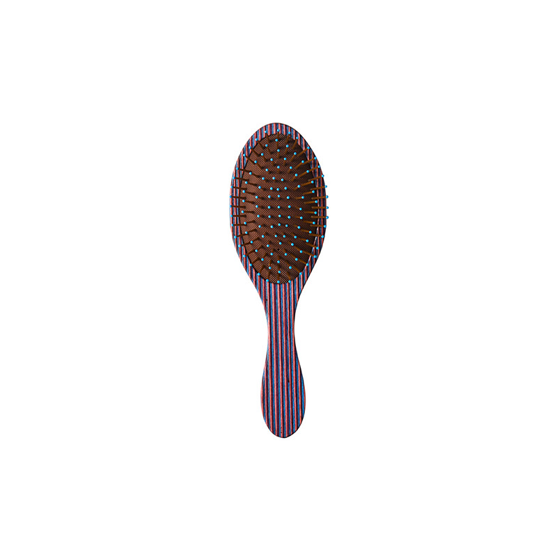 Bifull Brosse en Bois Rayé Marron Ovale