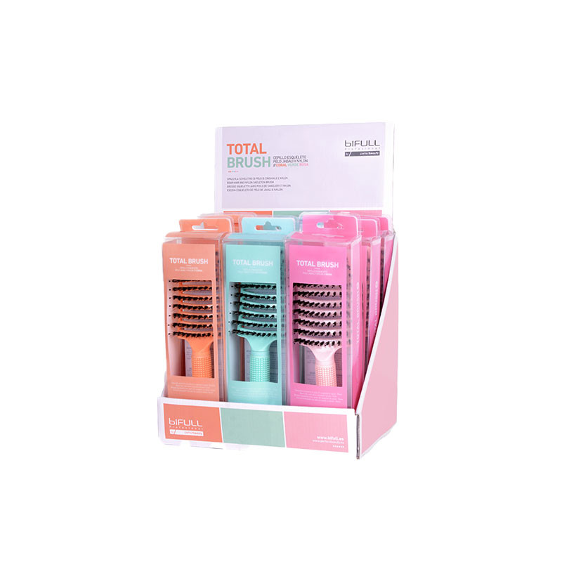 Bifull Expositor Brosse Squelette Cheveux Sanglier et Nylon Total Brush (PACK 9 Unités Corail, Vert, Rose) Bifull Expositor Brosse Squelette Cheveux Sanglier et Nylon Total Brush (PACK 9 Unités Corail, Vert, Rose)
