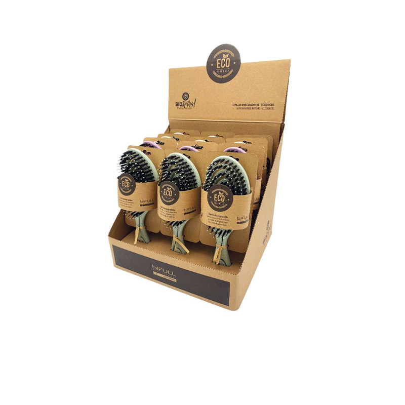 Bifull Display Pennelli Skeleton Biodegradabili Colori Pastello Ecologici (PACK 12 Unità)