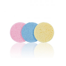 Bifull Set Éponges Démaquillantes 110mm Cercle Couleurs Plus 3 unités