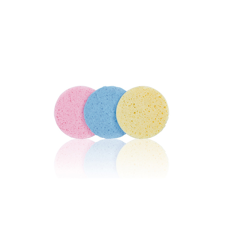 Bifull Set Éponges Démaquillantes 110mm Cercle Couleurs Plus 3 unités