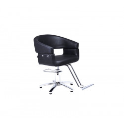 Kółka do krzesła Bifull z chromowaną podstawą w kształcie gwiazdy, pompą hydrauliczną i podnóżkiem