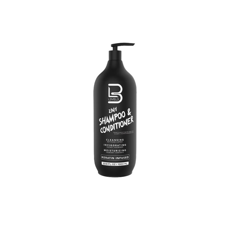 L3vel3 2 in 1 Shampoo and Conditioner with Keratin (1000ml)