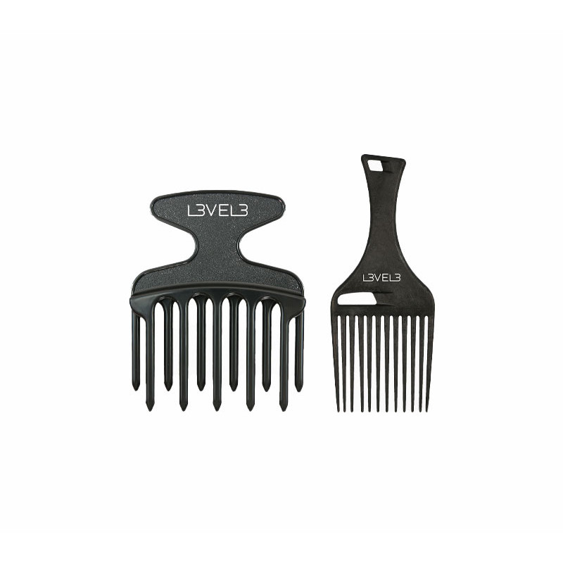L3vel3 Set of 2 Black Afro Combs L3vel3 Set of 2 Black Afro Combs