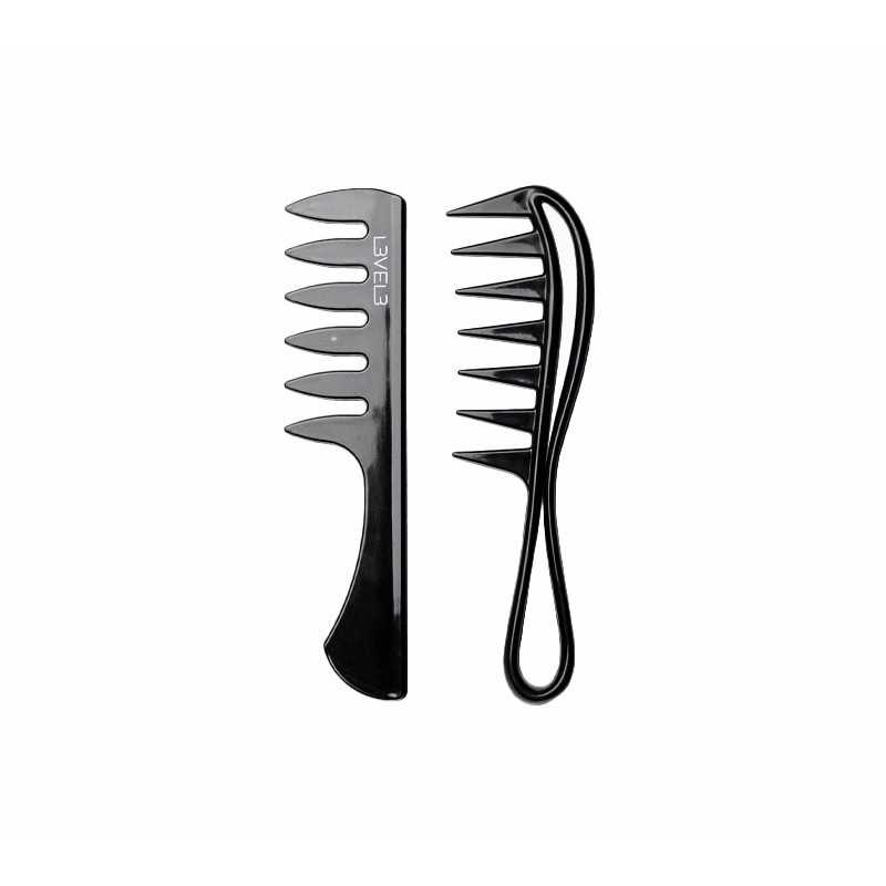 L3vel3 Zestaw 2 Profesjonalnych Czarnych Grzebieni