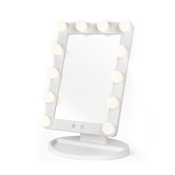Perfect Beauty Touch Light Mirror with Base, Electric, 12 External Lights Light Stage Black
