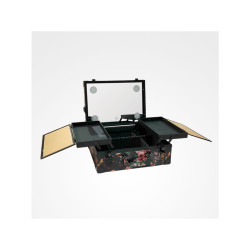 Perfect Beauty Bifull Malette de Maquillage Professionnelle Portable Baroque Jaune