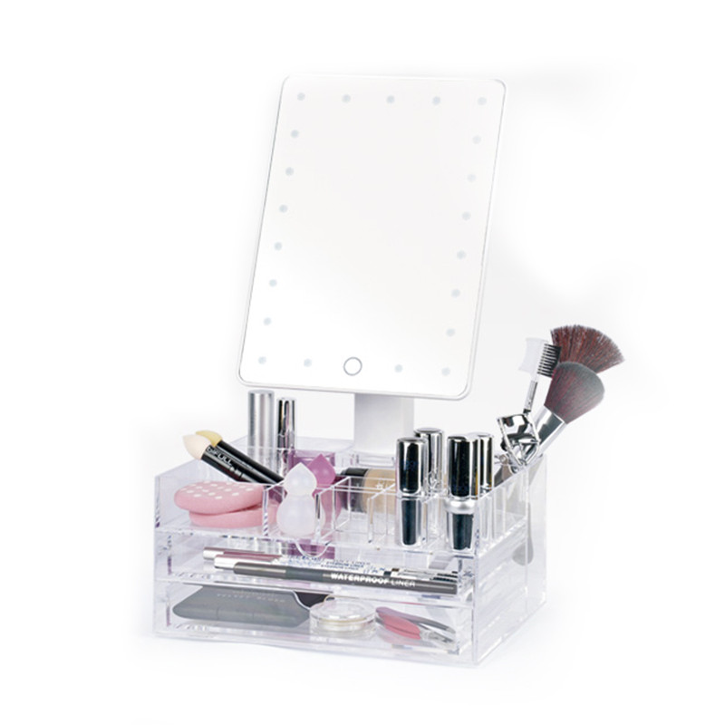 Lustro na baterie Perfect Beauty Touch Light z organizatorem o absolutnej klasie