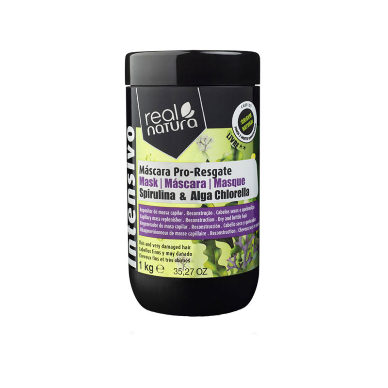 Real Natura Maschera Pro-Rescue Senza Sale Alghe Spirulina e Chlorella 1000ml