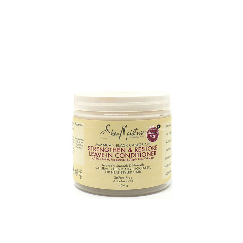 Shea Moisture Olio di Ricino Nero Giamaicano Rinforzante e Ristrutturante Balsamo Leave-In (431g/454g)