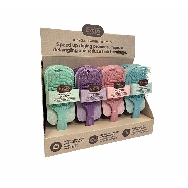 Wad Professionnel Exposant Brosse Cyclo Rose/Violet/Vert/Blue 12 U