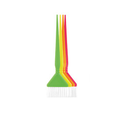 Set de pinceaux professionnels Wad pour teinture Jaune, Rose, Vert, Orange 4pcs/Boîte