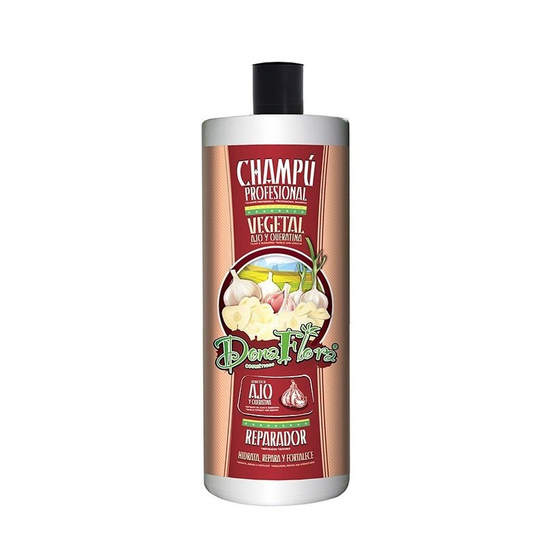 Dona Flora Champú Reparador Vegetal de Ajo y Keratina  (1000ml)