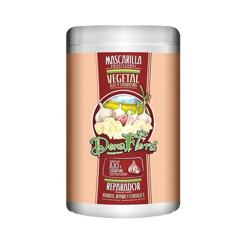 Dona Flora Masque Réparateur Végétal à l'Ail et à la Kératine (1000ml)