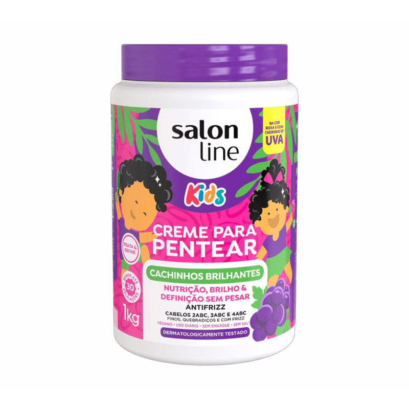 Salon Line Crema Pentear Kids Cachinhos Brilhantes (1Kg)