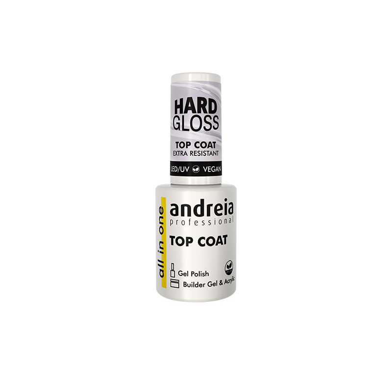 Andreia Todo en Uno Top Coat de Brillo Duro - Extra Resistente - Vegano (10,5ml)