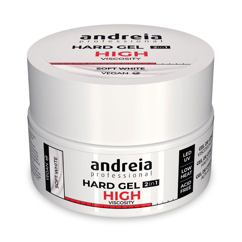 Andreia Gel dur Haute Viscosité Paillettes Blanc doux (22grs)