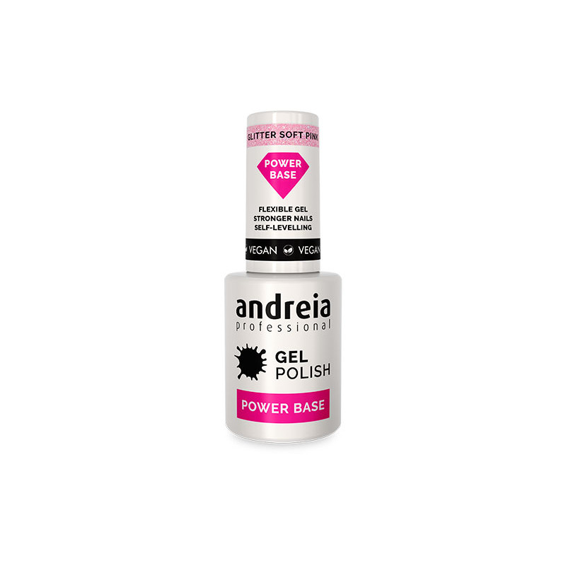 Andreia Base de Poder Glitter Rosa Suave (10,5ml)