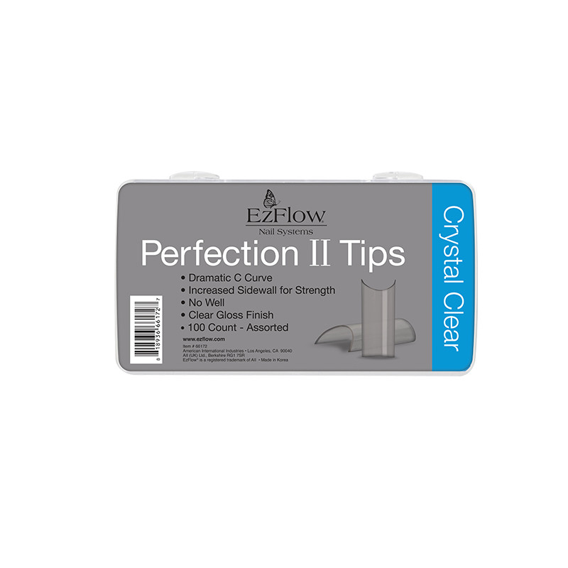 Ez Flow Perfection II Tips Crystal Clear (100Uds) Ez Flow Perfection II Tips Crystal Clear (100Uds)