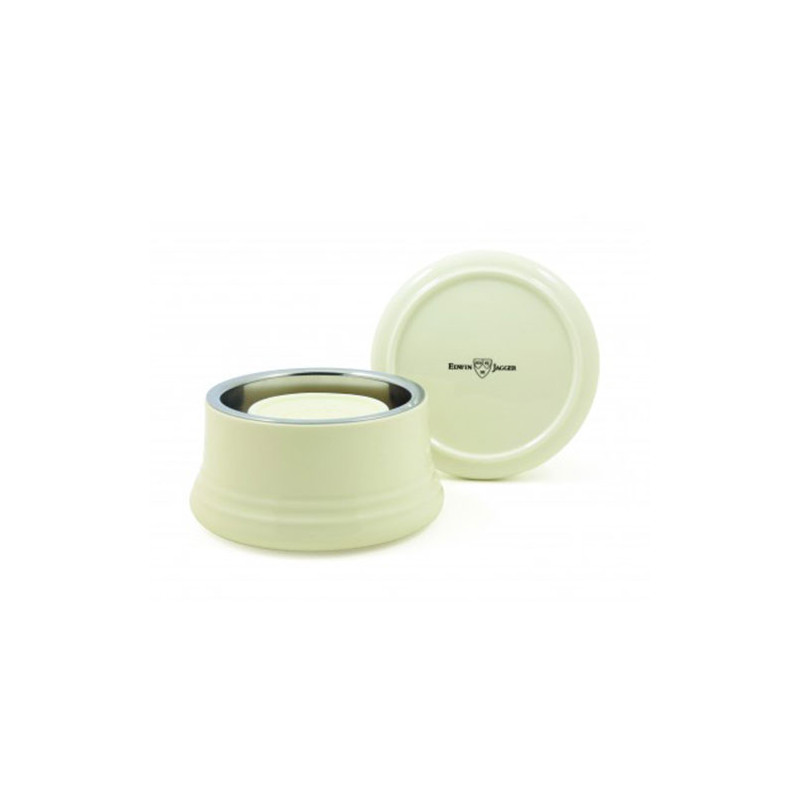 Edwin Jagger Ivory Porcelain Shaving Soap Bowl & Stainless Steel Bowl