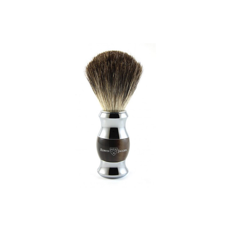 Edwin Jagger Brocha de Afeitar Pure Badger Imitación Cuerno