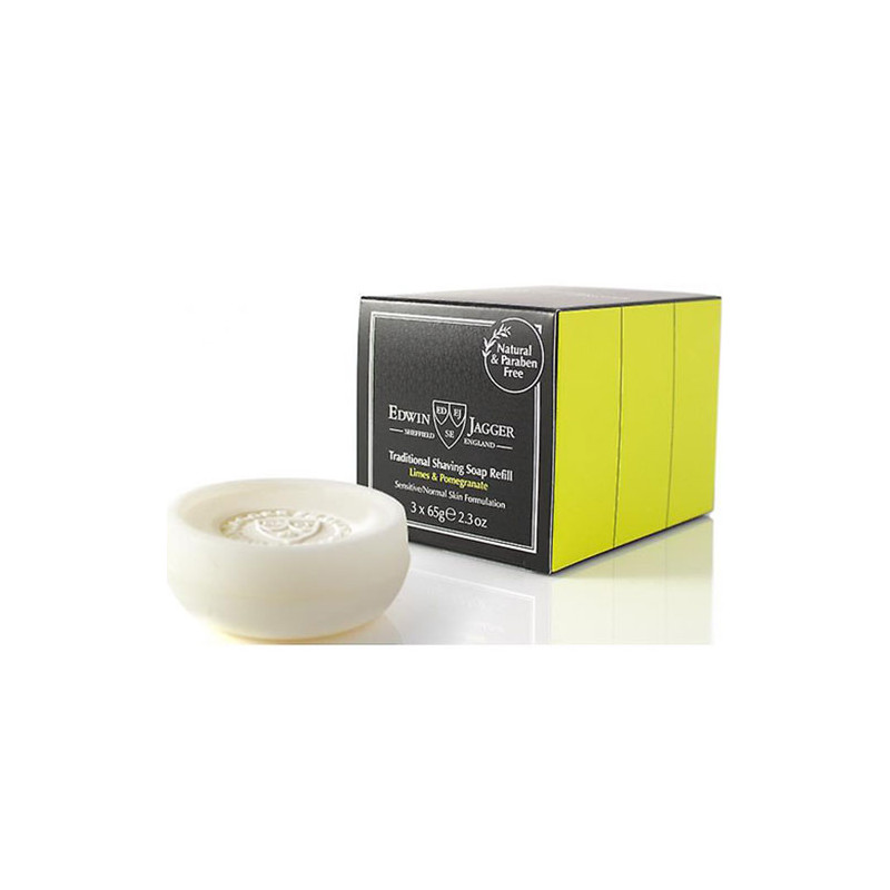 Edwin Jagger Savon à Raser Traditionnel à la Lime et à la Grenade (3x65g) Edwin Jagger Savon à Raser Traditionnel à la Lime et à la Grenade (3x65g)