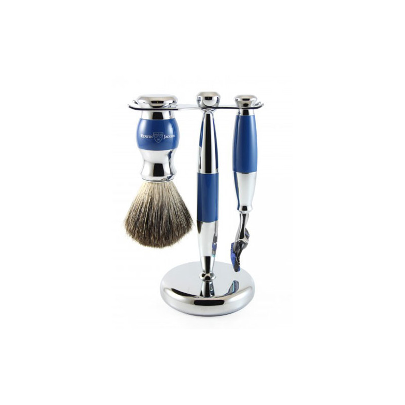 Edwin Jagger Set 3 piezas Maquinilla Fusion Proglide & Brocha de afeitar Cuerno y Soporte Edwin Jagger Set 3 piezas Maquinilla Fusion Proglide & Brocha de afeitar Cuerno y Soporte