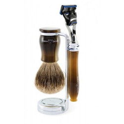 Edwin Jagger Rasierset Fusion® Rasierer, Pinsel &amp; Hornhalter