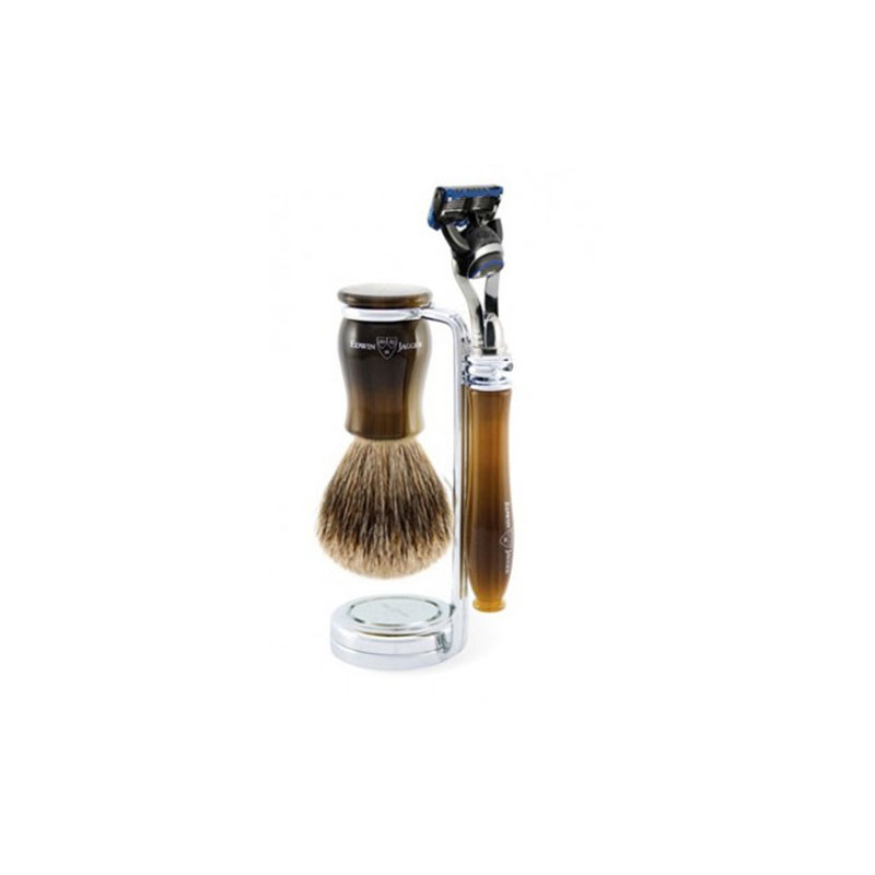 Set de rasage Edwin Jagger Rasoir, pinceau et corne Fusion® Set de rasage Edwin Jagger Rasoir, pinceau et corne Fusion®