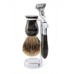 Edwin Jagger Rasierset Mach 3® Rasierer, Pinsel &amp; Ständer Marmor