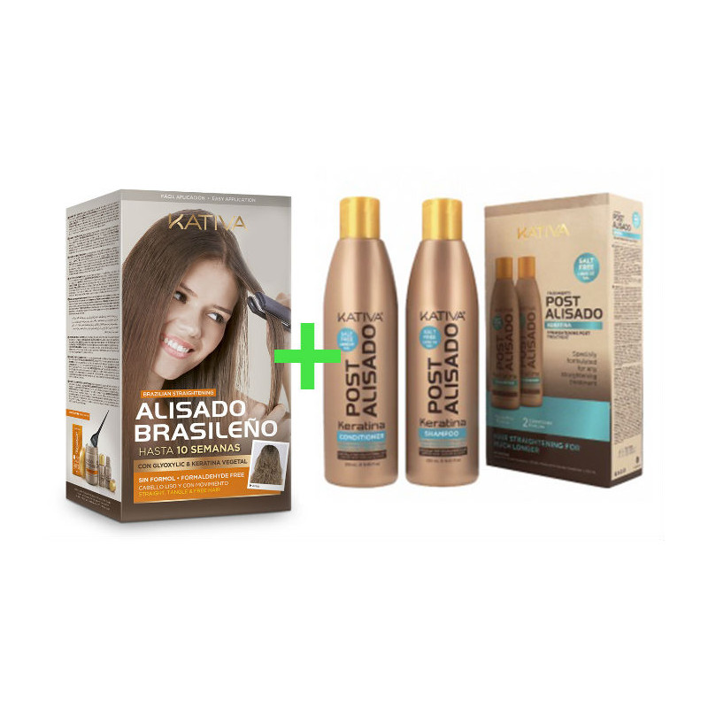 Kativa Keratina & Argan Oil Kit Alisado Brasileño + Kit Post Alisado (2x250ml) Kativa Keratina & Argan Oil Kit Alisado Brasileño + Kit Post Alisado (2x250ml)