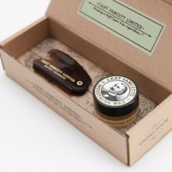 Capt Fawcett's Captain Fawcett&#39;s Extra Strong Sandelholz Schnurrbart Wachs &amp; Kamm Etui