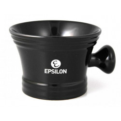 Epsilon Ciotola da barba in ceramica nera con Supporto