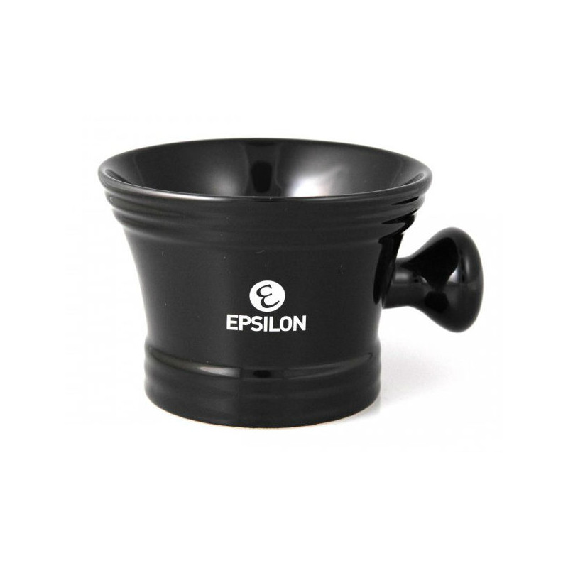 Epsilon Bol de Rasage en Céramique avec Poignée Noire