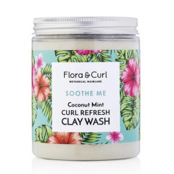 Flora Curl Soothe Me Kokosowo-Miętowa Glinka Myjąca Odświeżająca Loki (260g)