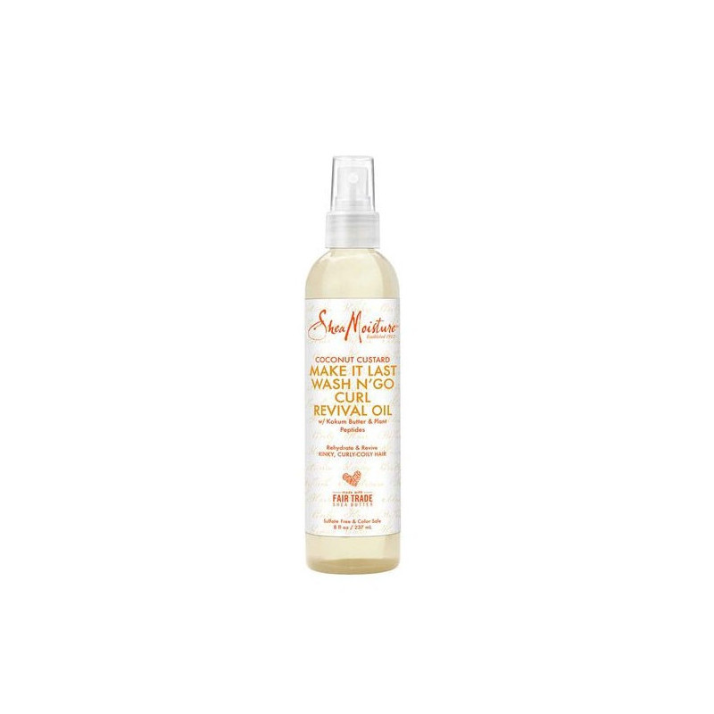 Shea Moisture Coconut Custard Make It Last Wash N' Go Curl Revival Oil (237ml) Shea Moisture Coconut Custard Make It Last Wash N' Go Curl Revival Oil (237ml)