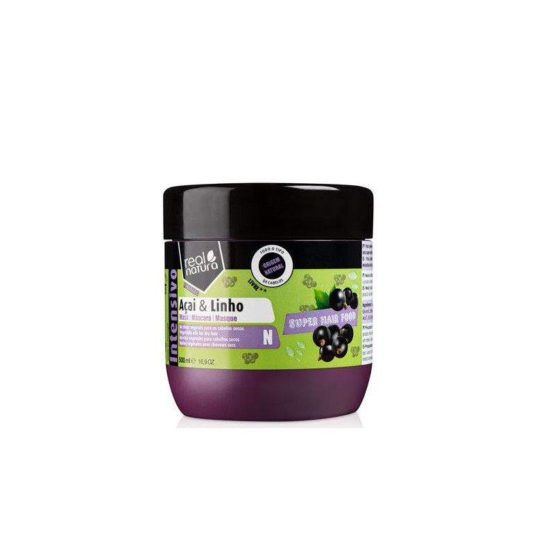 Real Natura Super Hair Food Açaî e Lino Maschera (500ml)