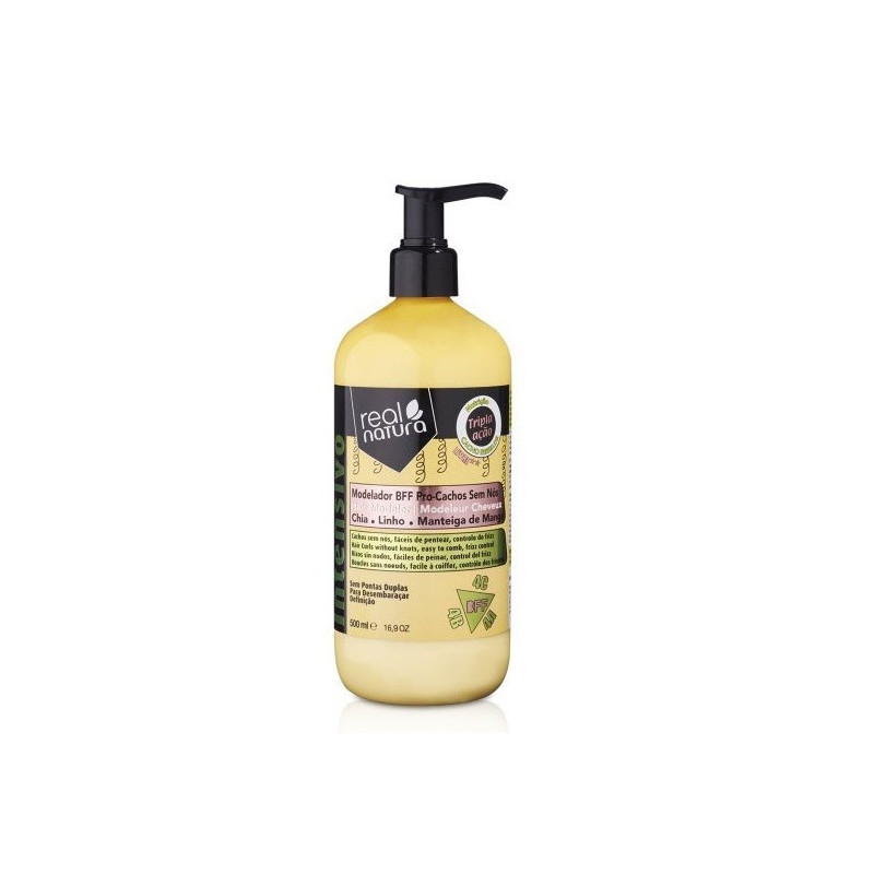 Real Natura Pro-Cachos Sem Nós Modelador BFF (500ml) Real Natura Pro-Cachos Sem Nós Modelador BFF (500ml)