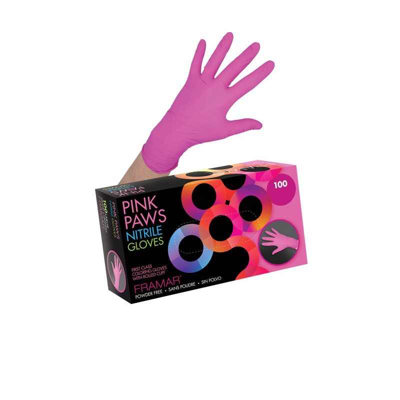 Framar Pink Paws Nitrile Gloves (100unds) Framar Pink Paws Nitrile Gloves (100unds)